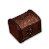 Moda do Stylu Reminiscenty Drewno Box Box Storage Vintage Kwiat + Metal Lock Biżuteria Treasure Skrzynia Skrzynia Storgae Box