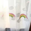 Cartoon Rainbow Wolken bestickte Tüll Kinder Vorhänge für Kinder Schlafzimmer Fensterbehandlungen Küchenvorhänge für Vorhang Wohnzimmer