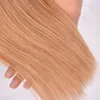 Honey Blonde Straight Hair Color Extension # 27 Silk Straight Бразильская Virgin отработку человеческих волос 3Bundles Strawberry Blonde Hair Уток