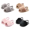 Infant Baby Girls Soft Sole Sandal Shoes Plush Slide Sandal Summer Toddler Sandal Princess Non-slip Crib Shoes