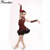 Seksowny Lampart Dziecko Dziewczyny Dance Latin Dress Tanie Junior Dzieci Latin Salsa Performance Costumes Ubrania Party Dresses