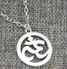 20pcs/lot Fashion Necklace Antique Silver Vintage Yoga OM Charms Pendants Chain Necklace 42+5cm