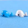Мини-милый белый синий дельфин миниатюры садовые украшения DIY DIY бонсай ремесленные аксессуары мох Terrarium Micro пейзаж 2 цвета