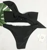 Sommar push up Ny stil Kvinnors Bikini Set Sexig Crop Top Badkläder Vit Thong Badkläder Gitter Utskrift Baddräkt