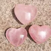 5 stks Natural Rose Quartz Hartvormige Roze Crystal Gesneden Palm Love Healing Gemstone Lover Gife Stone Crystal Heart Gems