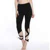 Vrouwen Bandage Yoga Broek Ballerina Cropped Sports Leggings Fitness Cross Broek Ballet Dans Running Panty's met Pocket