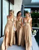 Sexy Deep V-neck Side Split Bridesmaid Dresses Long Open Back Ruched Cap Sleeve Wedding Party Dress Bridesmaids For Bridal