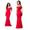 Czerwona Suknia wieczorna Suknia Multiway Capped Rleeves i Trumpet Flare Hem Sexy Fit N Flare Burlesque Win Gown8726294