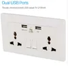 SHIERAK Universal Standard 2100mA Gniazdo ścienne z podwójnym adapterem wtykowym USB White Power Socket 2 Outlet ścienny USB do domu 13A 250V