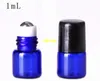 500pcs/lot Fast shipping 1ml Blue Roll on bottle essential oil bottle Empty mini glass essential oil roller bottle glass bottles