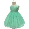 Meisjesjurken Little Girls 2023 Infant Children Birthday Doop Tutu Princess Dress voor babykleding 0 1 2 jaar kinderkleding