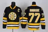 2010 Winter Classic Boston Bruins Ray Bourque Hockey Jerseys 75th Anniversary # 77 Raymond Bourque Vintage Black Stitched Shirts C Patch