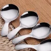 Stainless Steel ice creams Spoon Tip Head And Round Head For Soup Coffee Tea Drinking fast shipping F20173503