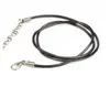 100st 2mm svart äkta läder halsband sladd sträng rep tråd 45cm DIY smycken förlängare kedja med hummer lås komponenter