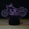 Stor storlek motorcykel Phantom 3D USB skrivbordslampa 7 Bytbar färg LED Nattljus # R42