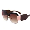 Sexy Rimless Oversized Sunglasses Women Vintage 2018 Red Pink Sun Glasses For Female Rivet Big Frame Male Shades