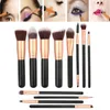 Großhandel mit Holzgriff, 12-teilig, Make-up-Pinsel-Set, 12-teilig, hochwertige synthetische Make-up-Pinsel für Lidschatten, Foundation, Augenbrauen, Mascara, Kosmetikpinsel, Beauty-Tool