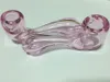 10st Billiga Rosa Mini Glass Smokiing Rör Glas Tobak Sked Glas Handrör 1st Fri frakt