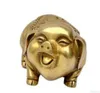 Porco de cobre pequeno pêndulo porco forte enriquecimento Zhaocai defende os ornamentos de metal "