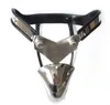 Cintura di castità maschile di NUOVO design con foro per la defecazione Dispositivo di castità regolabile in acciaio inossidabile Gabbia per cazzi Giocattoli del sesso per gli uomini