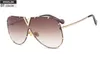 RSSELDN New 2018 One Piece Sunglasses Men High Quality Oversized Sunglasses For Women Sunglass Metal UV400 Mirror