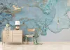 Wall Papers Home Decor Mode Vintage Luxe Blauwe Bronzing Text TV Achtergrond Wallpaper Wallpaper voor Muren 3 D