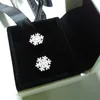 Authentic 925 Sterling Silver Shiny Snowflakes Earring Assinatura caixa original conjunto para brinco de breol de joalheria Brincos 7901539