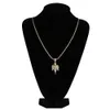 Hip Hop Angel Wings Necklace Gold Silver Color Plated Iced Out Micro Pave CZ Stone Pendant Necklaces with Rope Chain4230312