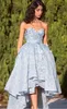 Low High Lace Prom Sweetheart Ball Gown Blush Pink Party Gowns Plus Size Light Sky Blue Backless Hi Lo Evening Dresses S S