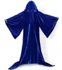 Maniche lunghe di velluto con cappuccio con cappuccio Cape Halloween Wicca Christmas Cape Cape Burgundy Velvet Christmas Halloween Par3872278