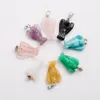 Подвески натуральный камень ангел кулон красивый цвет смешивание кристалл каменные подвески 15 мм * 20 мм DIY ювелирные изделия для женщин бесплатная доставка