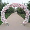 Casamento adereços ferro arco fundo parede decoração treliça arco quadro redondo flor porta de flor de cerejeira flor