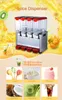 Kolice commercial 4*9L tank hot & cold funtion Kitchen juice dispenser frozen drinks fruit ice Beverage dispenser machine