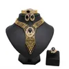 wedding jewelry sets African big women necklace blue bead sets fashion gold