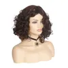 Peruca curta curly perucas sintéticas para loira misturada marrom africano penteado mulheres perucas cabelo cosplay 2 cores