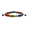 7 Chakra Pedra Natural Fios de Yoga Pulseira Turquesa Ágata Equilíbrio de Cura Contas de Reiki Pulseiras femininas masculinas bijuterias