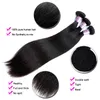 安く8Aブラジルの髪の束10ピースの卸売ペルーの髪インドのシルキーストレートバージンヘアバンドルブラック女性のための送料無料