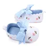 Newborn Baby Girl Infant Toddler Prewalker Bowknot Printed Crib Shoes Flower Soft Sole