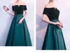 Elegant Evening Dresses Strapless Satin with velvet Long Prom Dresses Dark Green,Black, Red,Blue Custom Made Plus Size Formal Dress