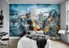 Niet-geweven behang Custom Photo Wall Paper Mural Muurdocumenten Home Decor Europese stad Nachtscène