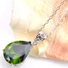 12*16 mm Special Offer 10 Pcs /Lot Luckyshine Olive Peridot Gems Silver Necklace Pendants For Women Crystal Cubic Zirconia Pendants Jewelry