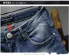 Mode män denim blå shorts sommar casual knä längd kort hål jeans plus storlek 28-38