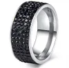 Chanfar 5 Rows Crystal Stainless Steel Ring Women for Elegant Full Finger Love Wedding Engagement Rings Jewelry Men