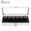 Cymii Watch Box Case 6 Grid Insert Slots Watches Watches Display Box Case Aluminium Watch Jewelry Decoration257r