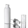 Flacone per lozione in PET da 100 ml con pompa in plastica bianca Flacone spray cosmetico trasparente bianco per spedizione rapida di liquidi F1437