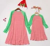 New Christmas Mother and Daughter Cloth Parent-child T shirt Mini dress Family Matching Outfit Long sleeve