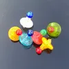 Wholesale Glow In The Dark Smoking Accessories Glass Carb Caps UFO Luminous Bubble Magic With Hat Carb Cap For Thermal P Quartz Banger Nails