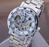 2021 New Winner Fashion & Luxury Clock Mechanical Classic Skeleton Design Military Men's Business Steel Hand Watch