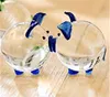 2 pçs natal cristal de vidro animal porco estatuetas em miniatura mesa enfeites bauble mini móveis para casa casamento artesanato lembranças 6578863