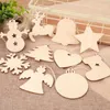 Wooden Tags Christmas Balls Snowflake Xmas Tree Socks Snowman Shape Xmas Decorations Art Craft Ornaments DHL free ship